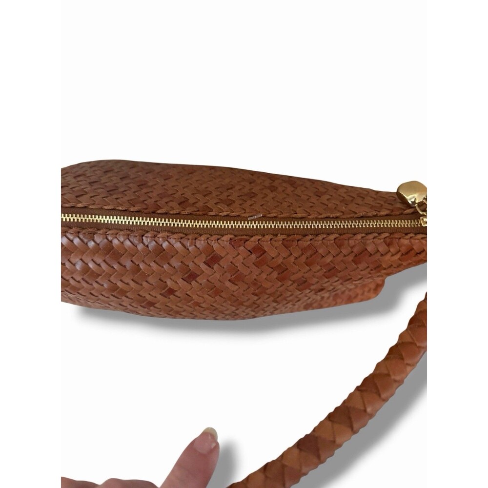 Madewell The Signature Woven Zip Top Shoulder Bag Woven Handbag Burnt Siena - Picture 7 of 12